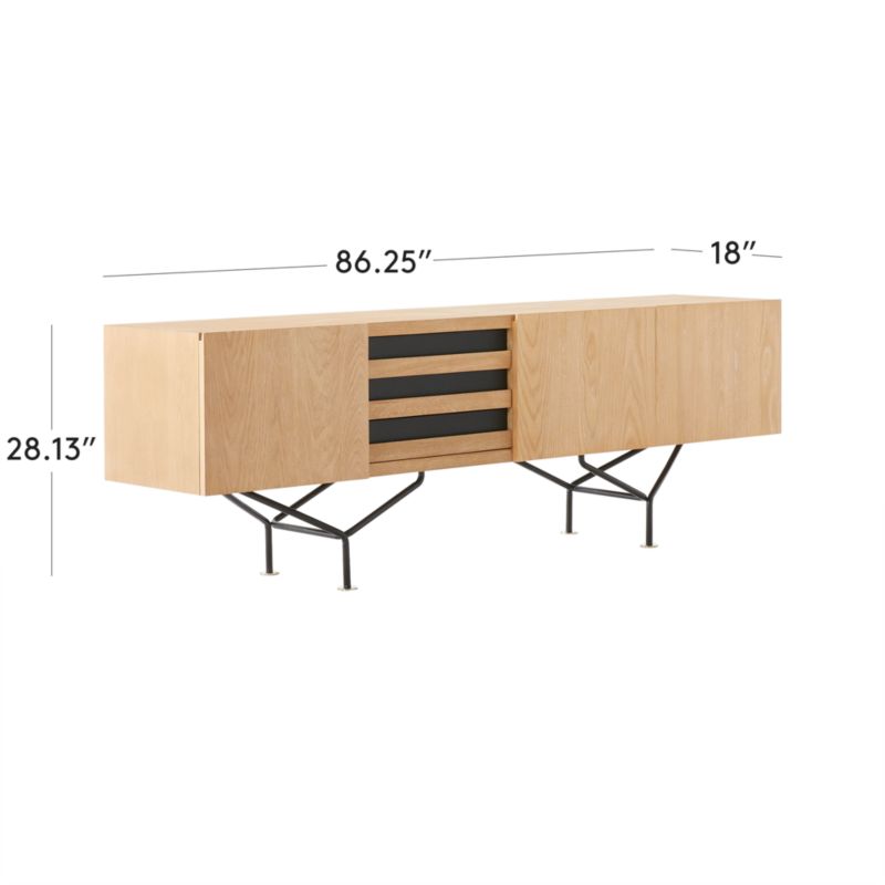 View Paraggi 86" Cerused Oak Wood Credenza by Gianfranco Frattini - image 3 of 12