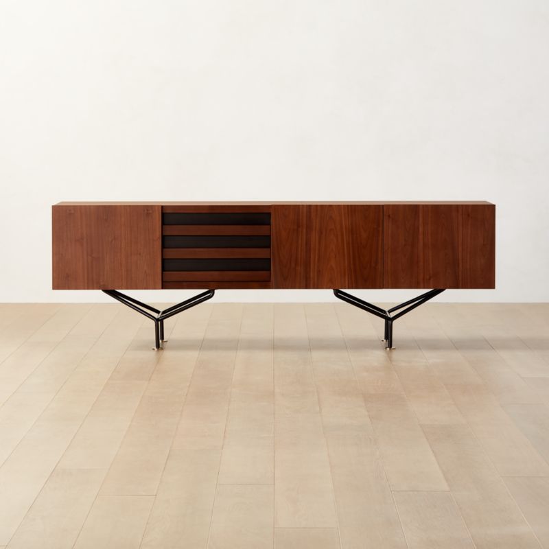 Paraggi 86" Walnut Wood Credenza by Gianfranco Frattini - image 0 of 14