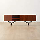 Martinez 85" Acacia and Bronze Metal Credenza