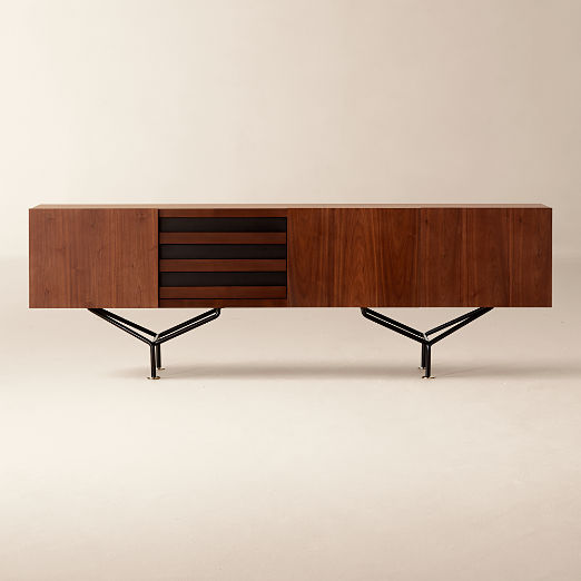 Paraggi 86" Walnut Wood Credenza by Gianfranco Frattini