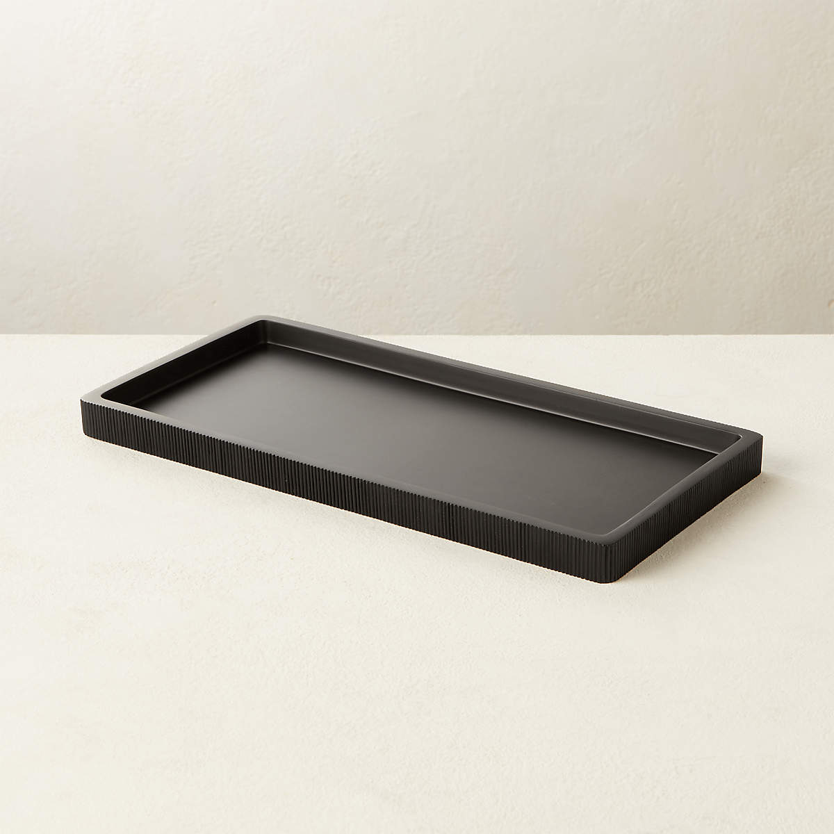 Parello Pleated Black Modern Vanity Tray + Reviews CB2