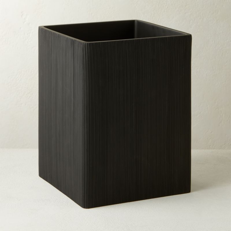 View Parello Pleated Black Wastebasket details