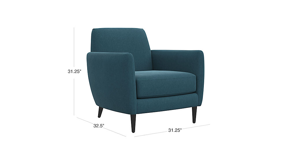 Parlour Light Blue Velvet Chair + Reviews | CB2