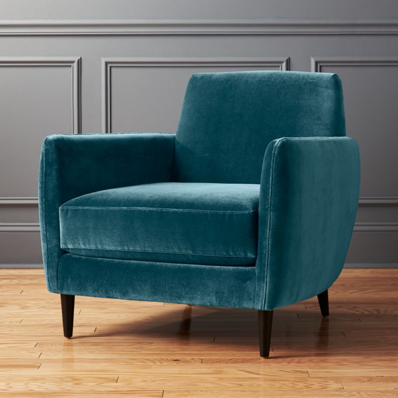 baby blue armchair