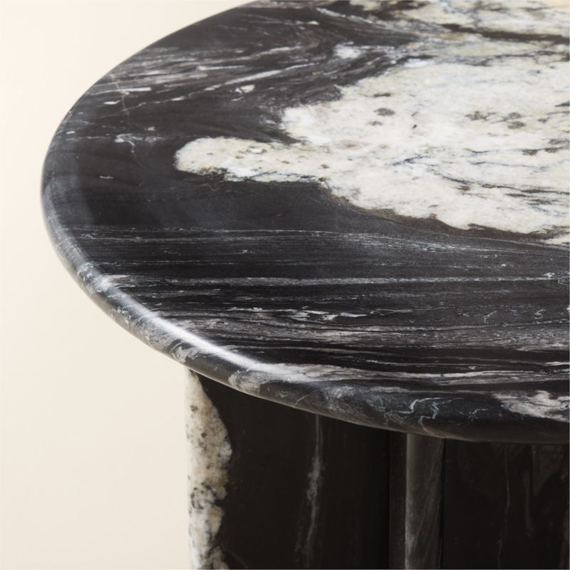 Pasar Round Black Marble Side Table - image 5 of 11