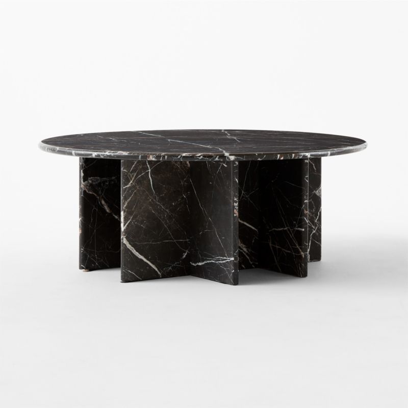 Pasar Round Black Marble Coffee Table - image 12 of 16