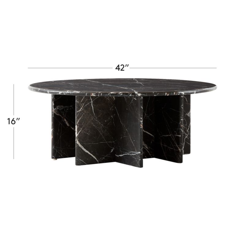 View Pasar Round Black Marble Coffee Table - image 3 of 16