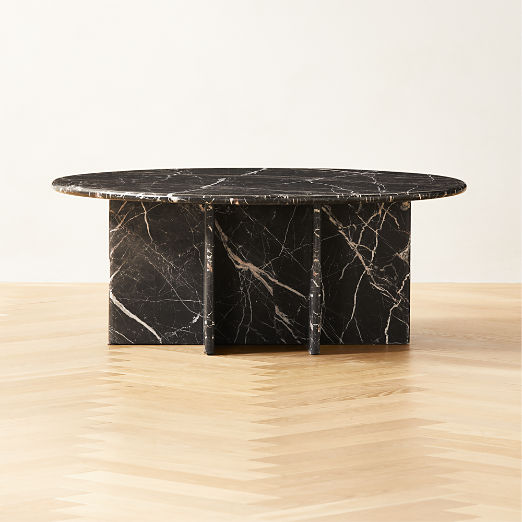 Modern Black And White Marble Coffee Tables | CB2