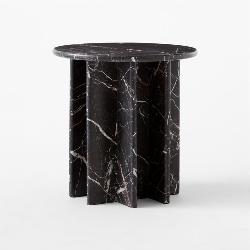 Pasar Round Black Marble Side Table - image 9 of 12