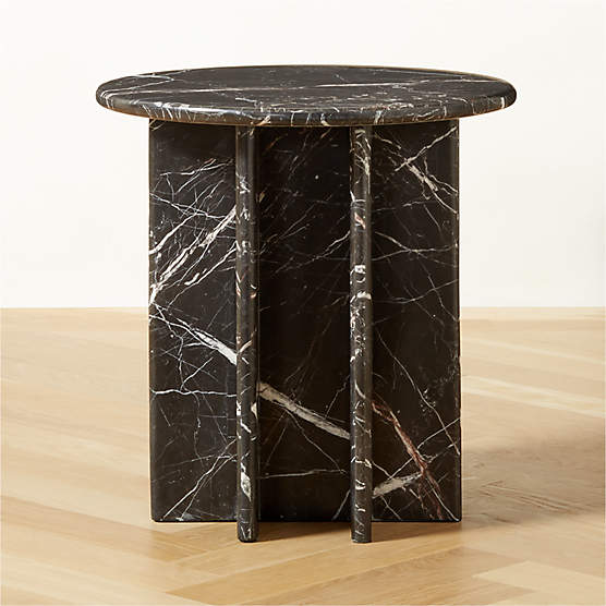 BAKU Coffee Table Black Marble Round by Stella Trading for home — Megastore