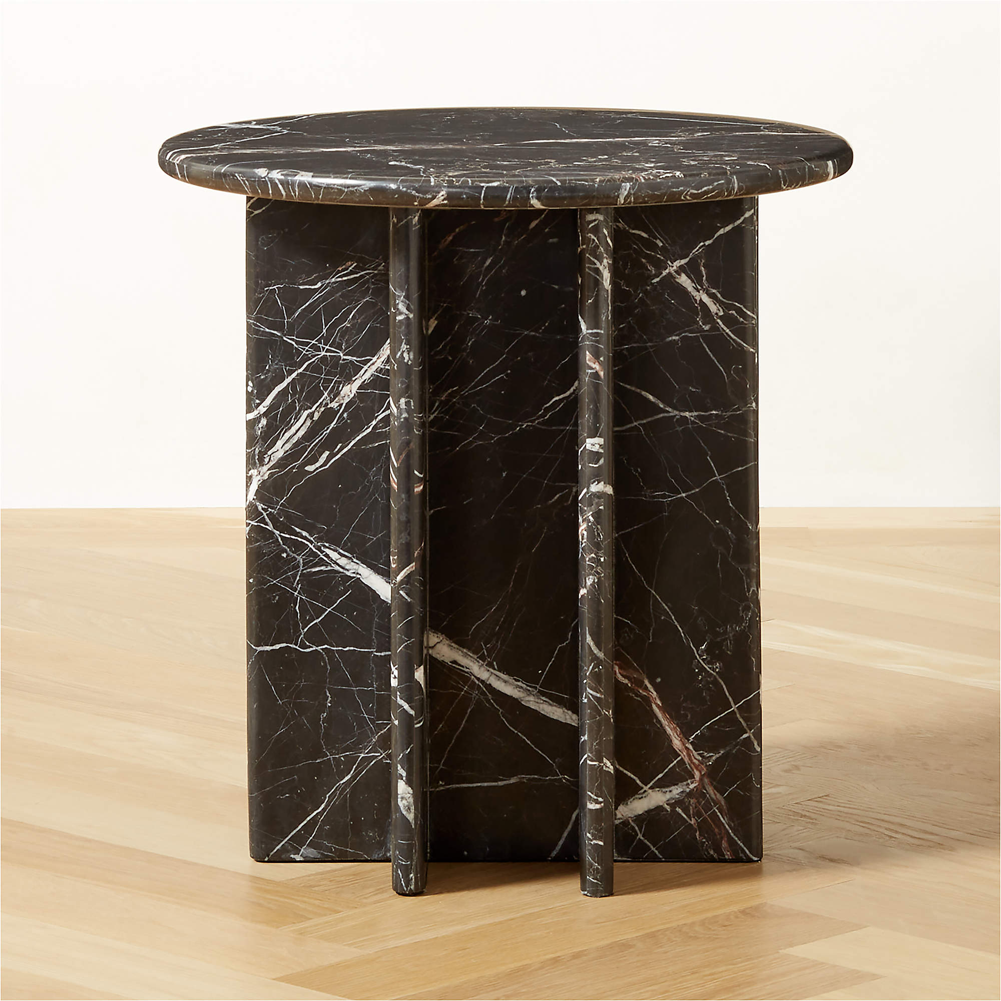 Pasar Modern Round Black Marble Side Table Reviews CB2 Canada   Pasar Round Black Marble Side Table 