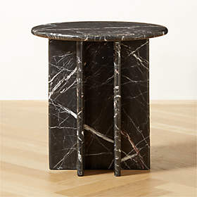 Martini Side Table with White Marble Base