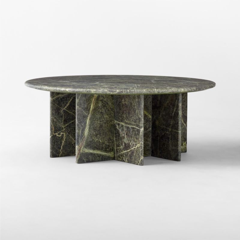 Pasar Round Green Marble Coffee Table - image 7 of 11