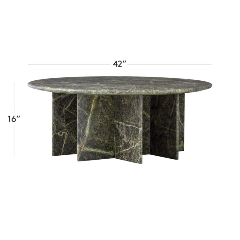 View Pasar Round Green Marble Coffee Table - image 3 of 11