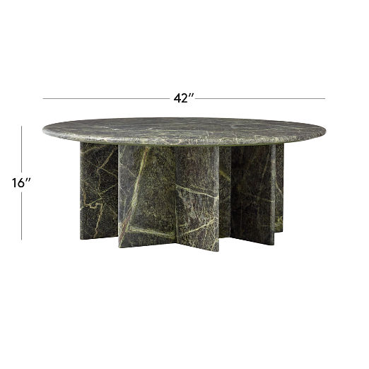 Pasar Round Green Marble Coffee Table