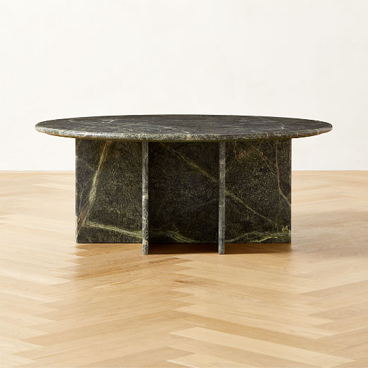 Pasar 42" Round Green Marble Coffee Table