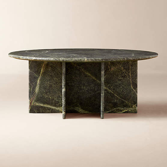 Pasar 42" Round Green Marble Coffee Table