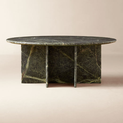 Pasar 42" Round Green Marble Coffee Table