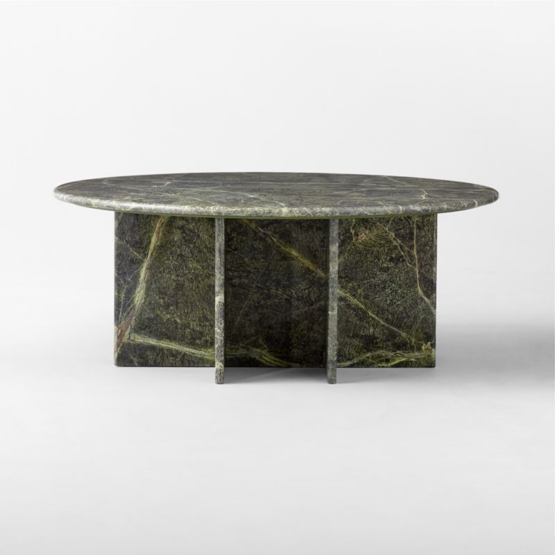 Pasar Round Green Marble Coffee Table - image 6 of 11