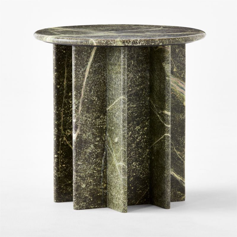 Pasar Round Green Marble Side Table - image 6 of 8