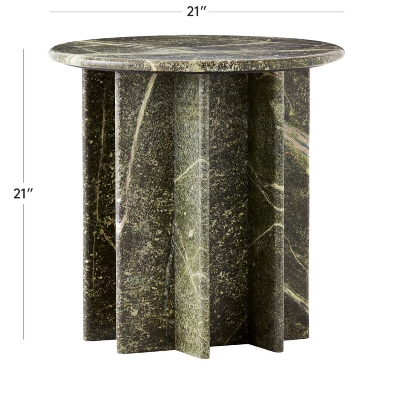 View Pasar Round Green Marble Side Table - image 3 of 8