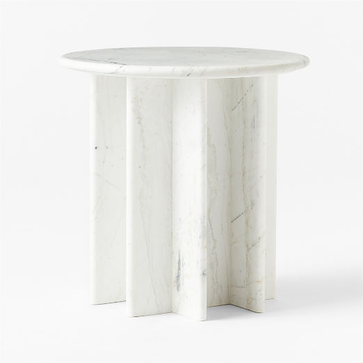 Pasar White Marble Side Table