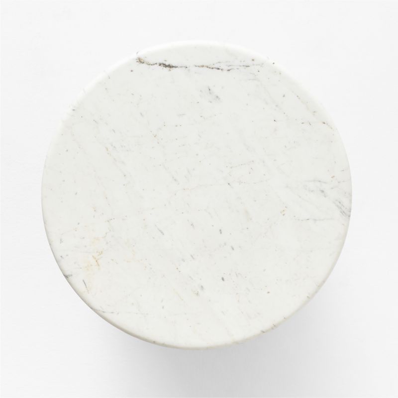 Pasar White Marble Side Table - image 7 of 9