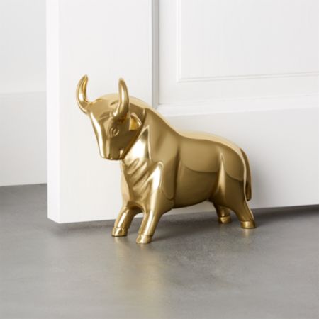 Pascal The Bull Gold Doorstop Bookend Reviews Cb2