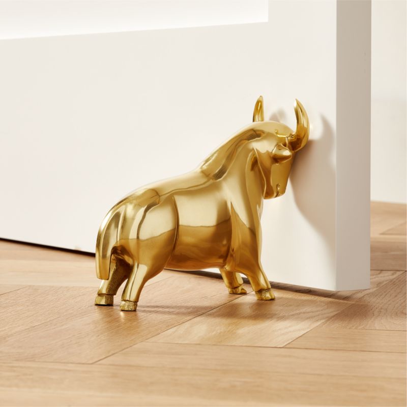 Pascal The Bull Gold Doorstop-Bookend - image 2 of 7