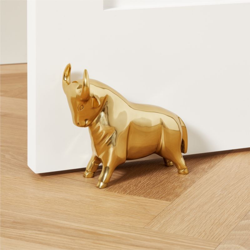 Pascal The Bull Gold Doorstop-Bookend - image 0 of 7