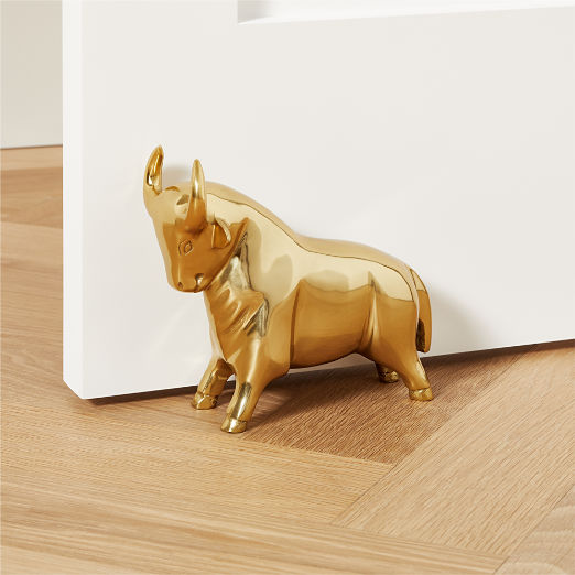 Pascal The Bull Gold Doorstop-Bookend