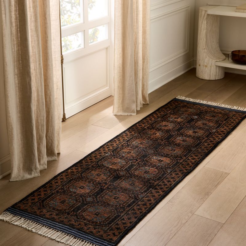 Pascala Hand-Knotted Black Wool Runner Rug 2.5'x8' - image 1 of 5