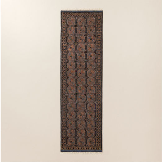 Pascala Hand-Knotted Black Wool Runner Rug 3.5'x12'