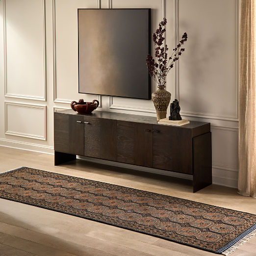 Dante 90" Dark Wood and Metal Credenza