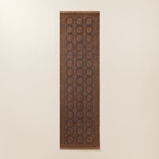 Pascala Hand-Knotted Copper Wool Runner Rug 3.5'x12'