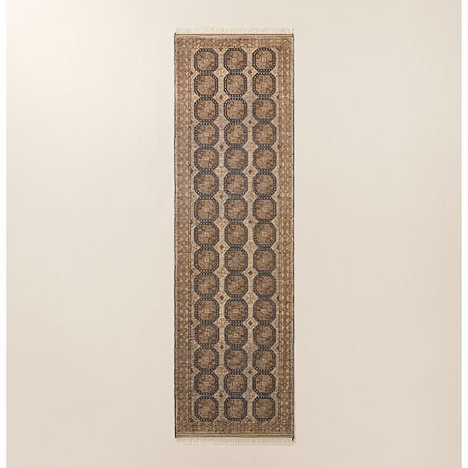 Pascala Hand-Knotted Taupe Wool Runner Rug 3.5'x12'