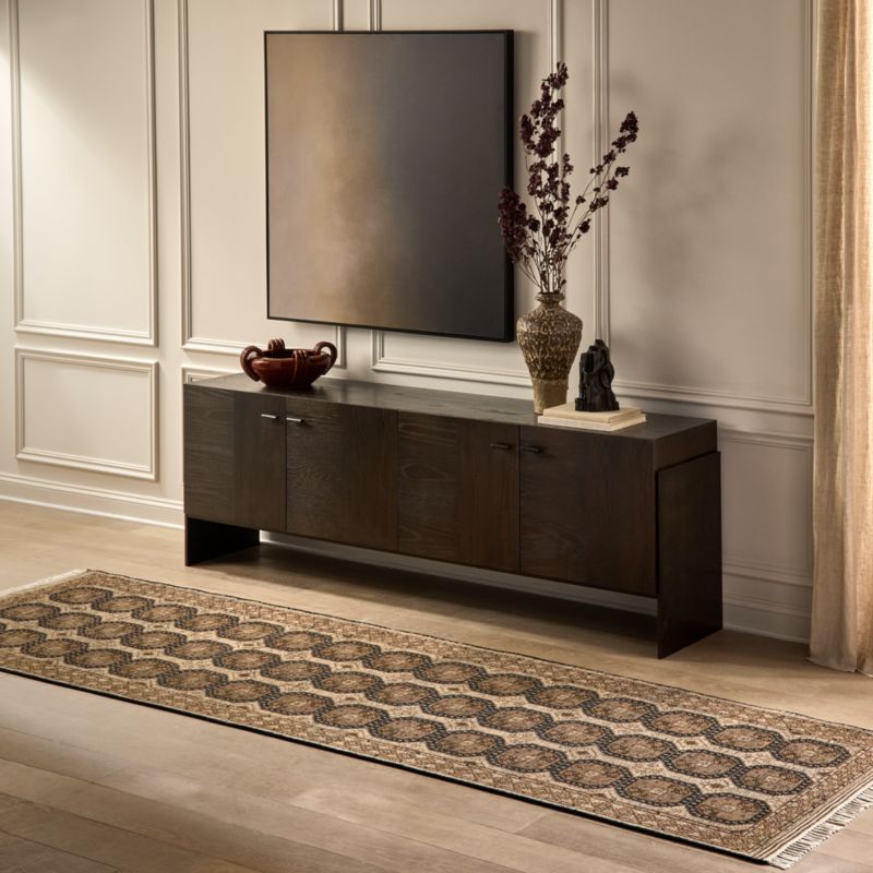 Pascala Hand-Knotted Taupe Wool Runner Rug 3.5'x12' - image 3 of 6
