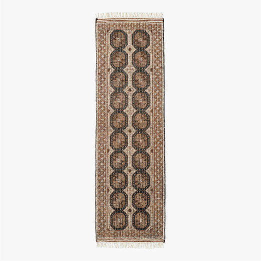 Pascala Hand-Knotted Taupe Wool Runner Rug 2.5'x8'