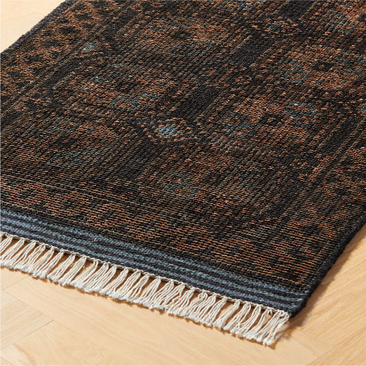 Pascala Hand-Knotted Black Wool Runner Rug 2.5'x8'