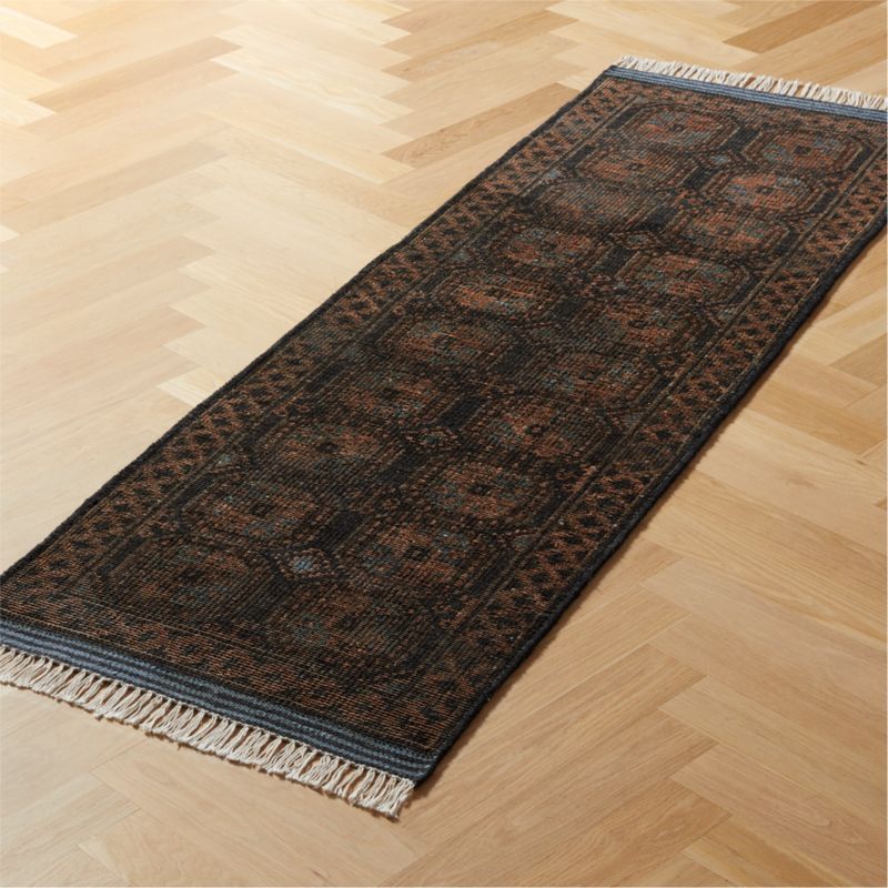 Pascala Hand-Knotted Black Wool Runner Rug 2.5'x8' - image 2 of 5