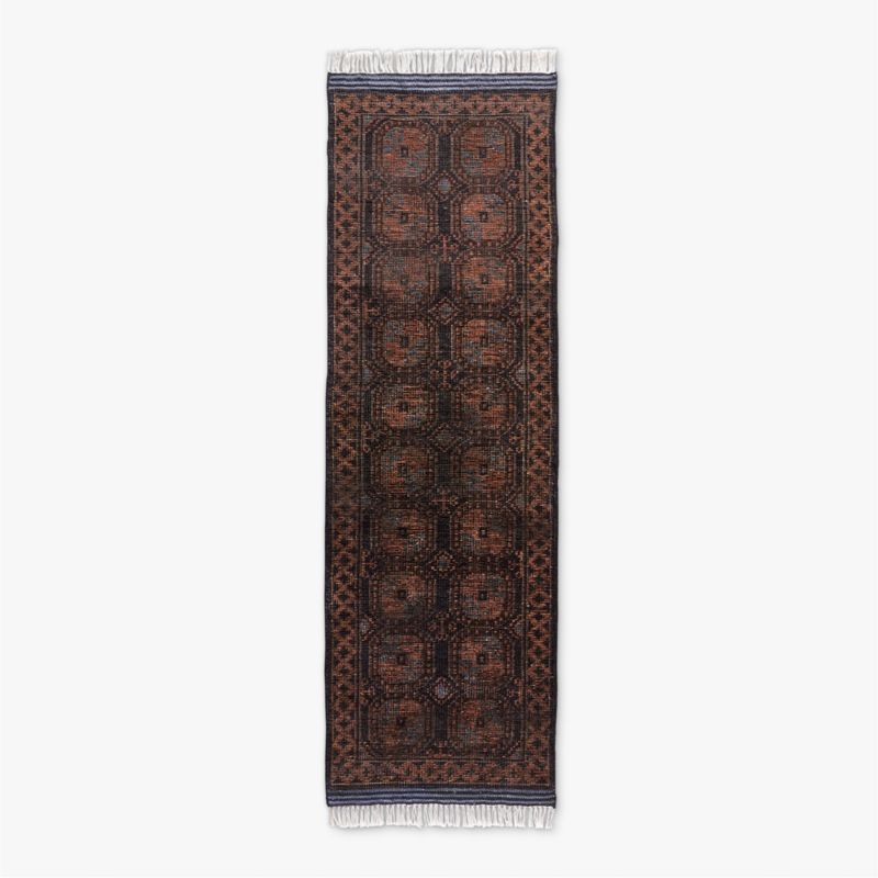 Pascala Hand-Knotted Black Wool Runner Rug 2.5'x8' - image 0 of 5