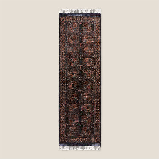 Pascala Hand-Knotted Black Wool Runner Rug 2.5'x8'