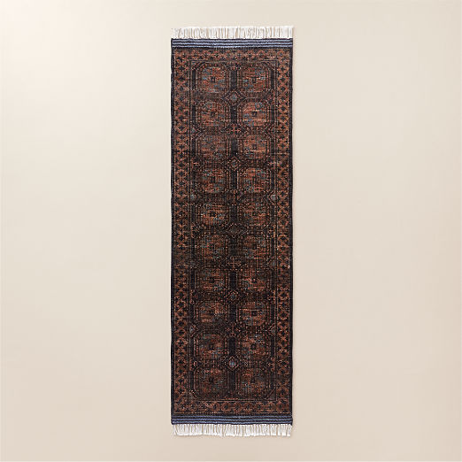 Pascala Hand-Knotted Black Wool Runner Rug 2.5'x8'
