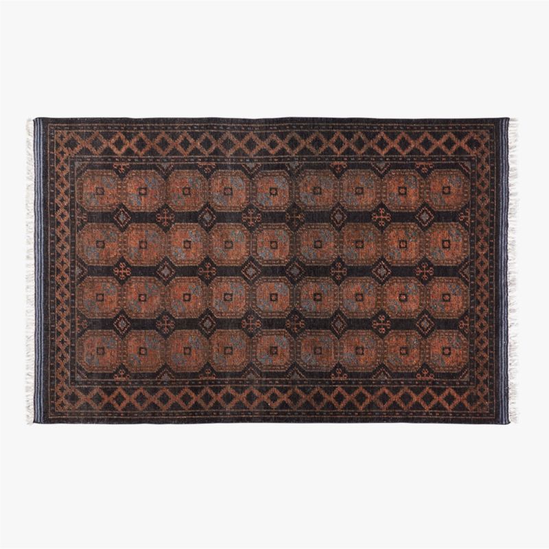 Pascala Hand-Knotted Black Wool Area Rug 5'x8' - image 0 of 13