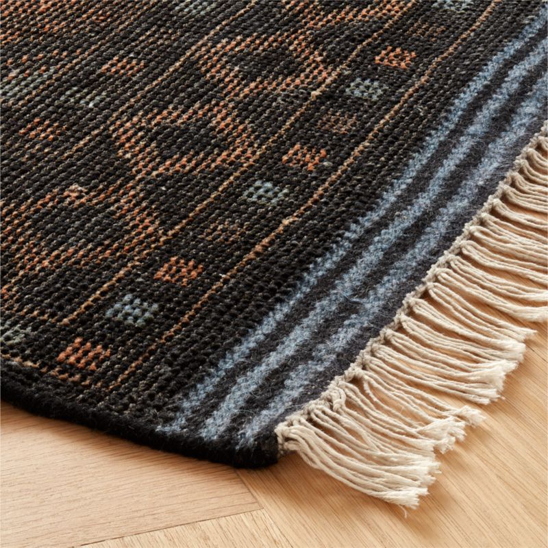 Pascala Hand-Knotted Black Wool Area Rug 8'x10' + Reviews | CB2