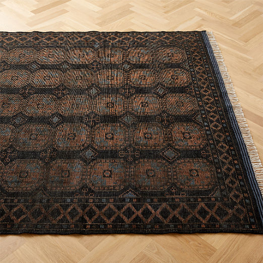 Pascala Morroccan Hand-Knotted Black Wool Area Rug