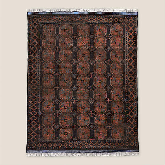 Pascala Hand-Knotted Black Wool Area Rug 8'x10'