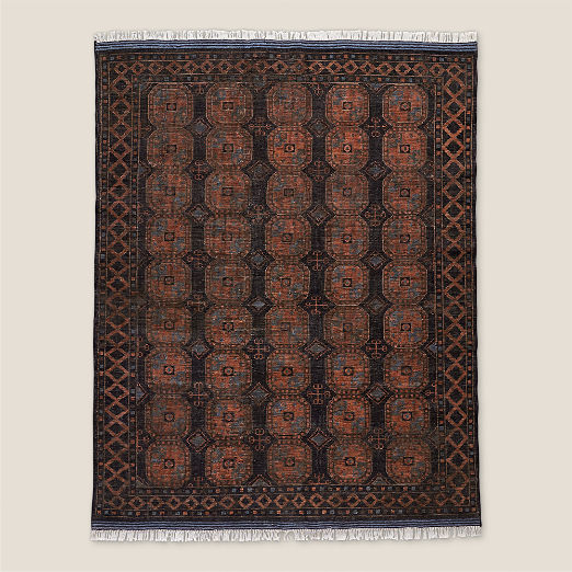 Pascala Hand-Knotted Black Wool Area Rug 6'x9'