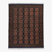 Pascala Hand-Knotted Black Wool Area Rug 8'x10'