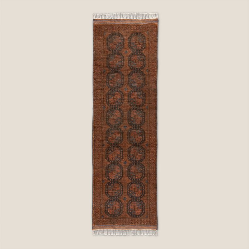 View Pascala Hand-Knotted Copper Wool Runner Rug 2.5'x8' details